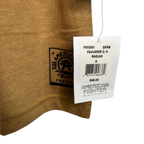 NWT American Fighter Men’s 3/4 Sleeve Raglan Faulkner Shirt Size Small - Picture 5 of 10